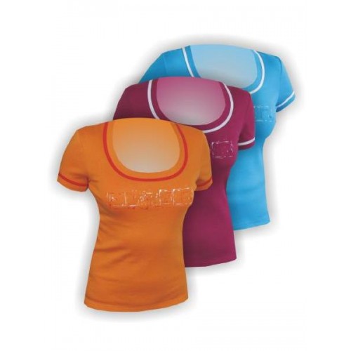 JITEX Kleva 801 dámské tričko krátký rukáv bavlna+modal (oranžová+potisk)