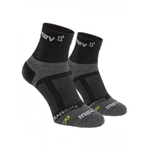 INOV-8  RACE ELITE sock mid  - běžecké ponožky středně vysoké 2 PÁRY (black/grey) 