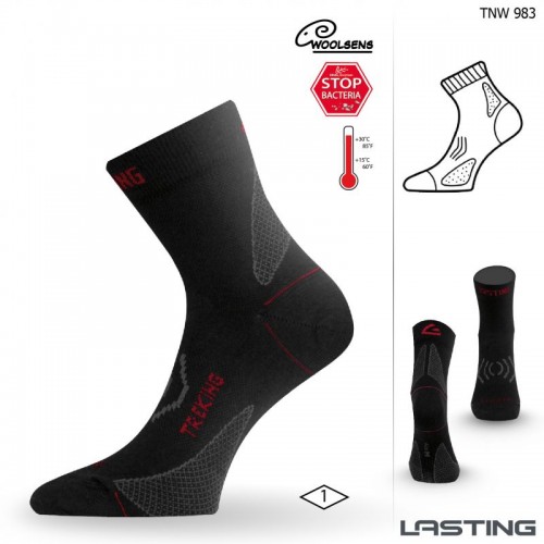 LASTING TNW trekingové a běžecké merino ponožky 983 (černá)