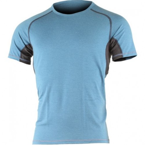 LASTING Levi merino pánské tričko krátký rukáv 5458 (modrá/šedá) (gramáž 160g/m2, vlákno 18mikronů)